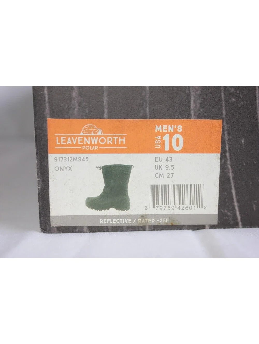 Northside Men's Size 10 Leavenworth Snow Winter Boot Onyx  Black w Box